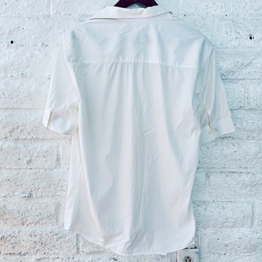EMPORIO ARMANI White Blouse White Buttons Sleeves Size 40 usa 8 - Picture 9 of 9
